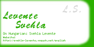 levente svehla business card